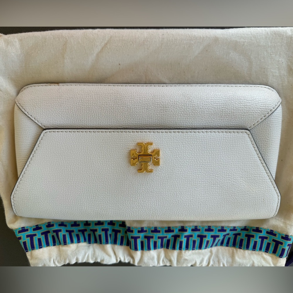 Tory Burch White Leather Clutch